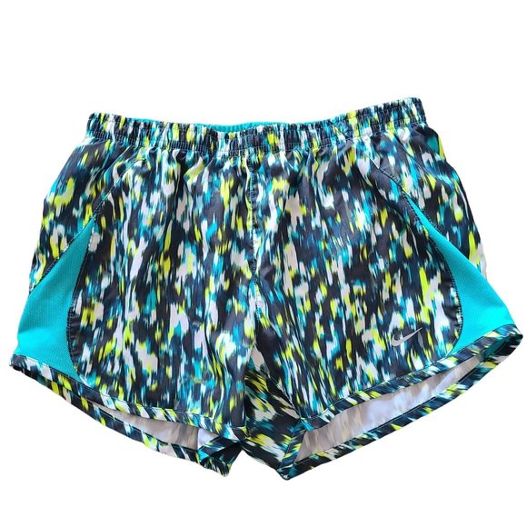 Nike Dri-Fit Running Shorts Blue Green Multicolored Women's Size S - Picture 1 of 10